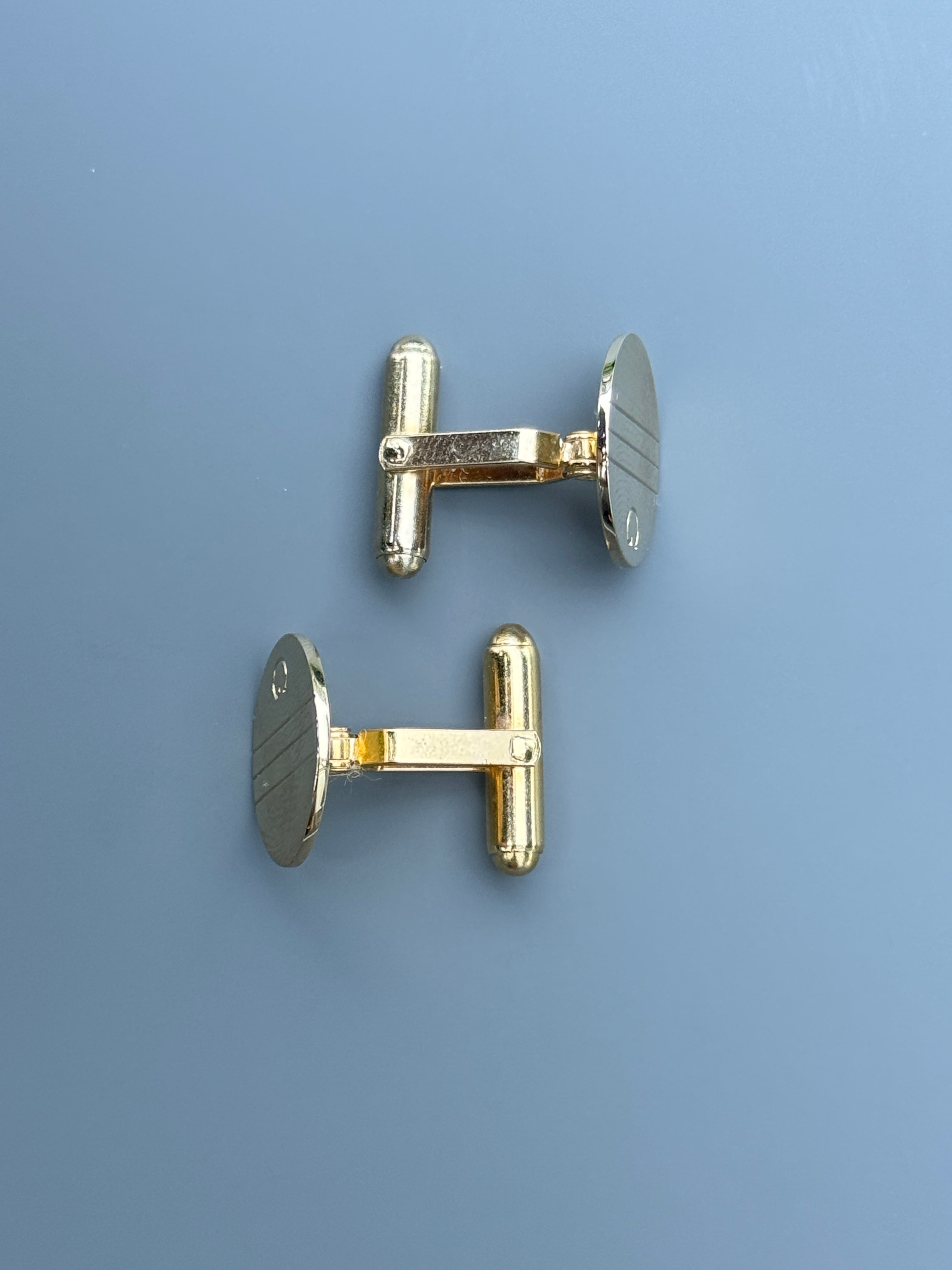 Givenchy Cufflink - Gold Tone, Minimalist Logo Design (Vintage / Collectible)