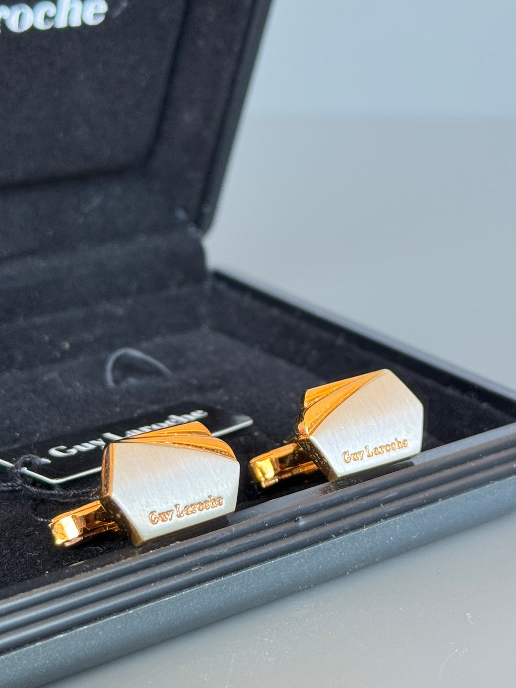 Guy Laroche Geometric Cufflinks - French Design Elegance