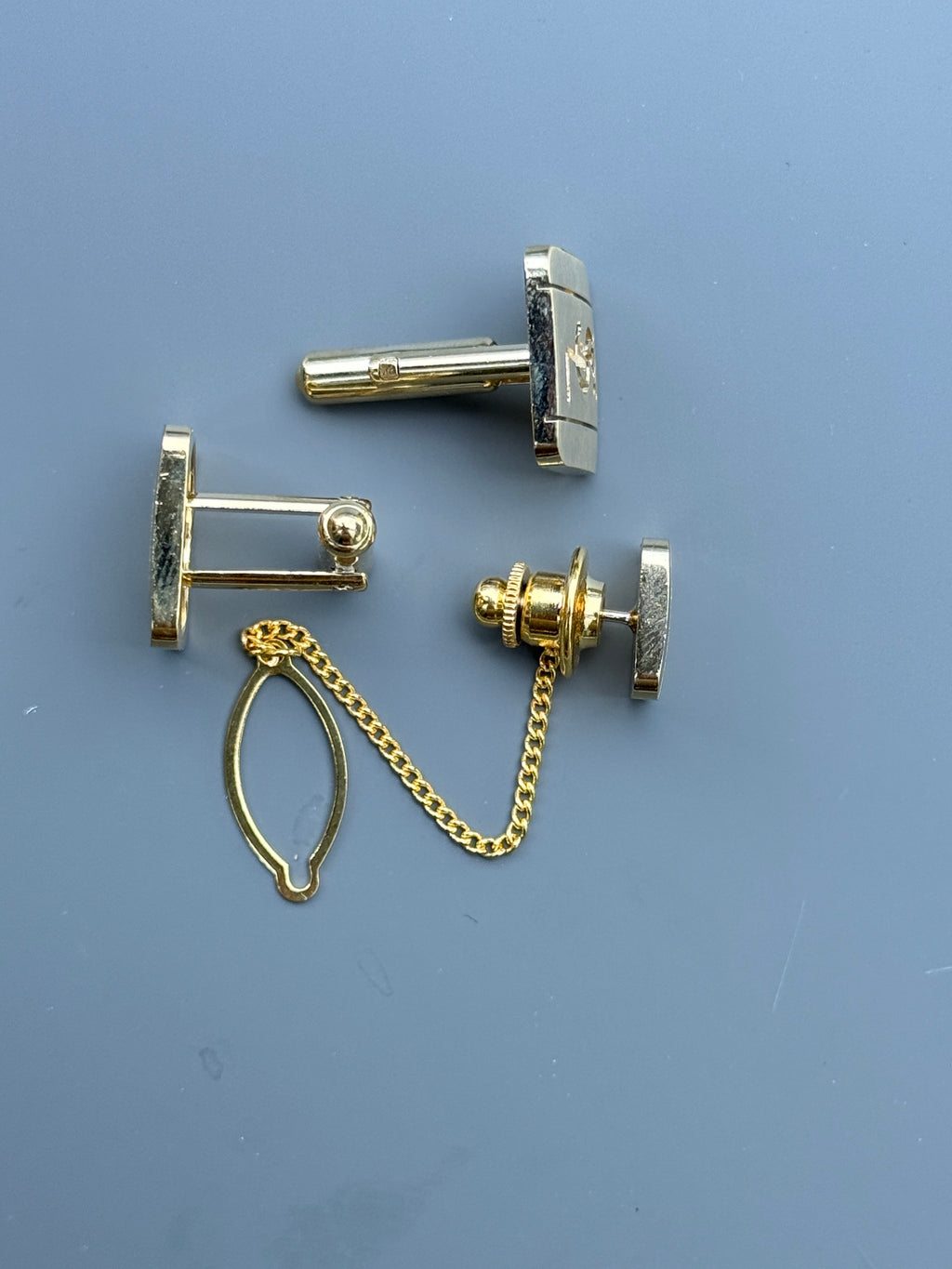 Yves Saint Laurent Men's Gift Set – Gold Cufflinks and Tie Clip | Luxury Accessory Box