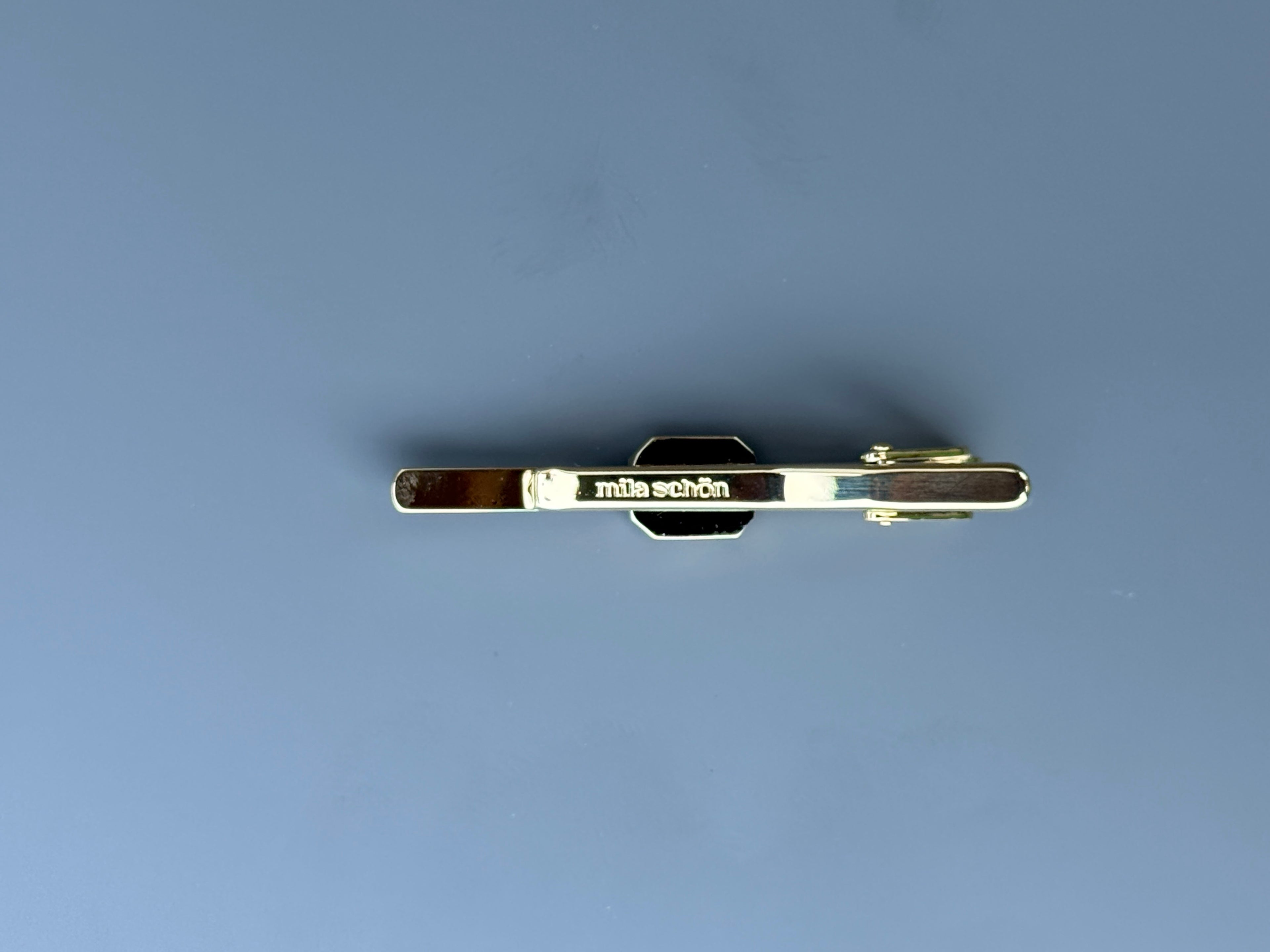Mila Schön Tie Pin - Gold &amp; Silver Tone, Black Detail (Vintage / Collectible)