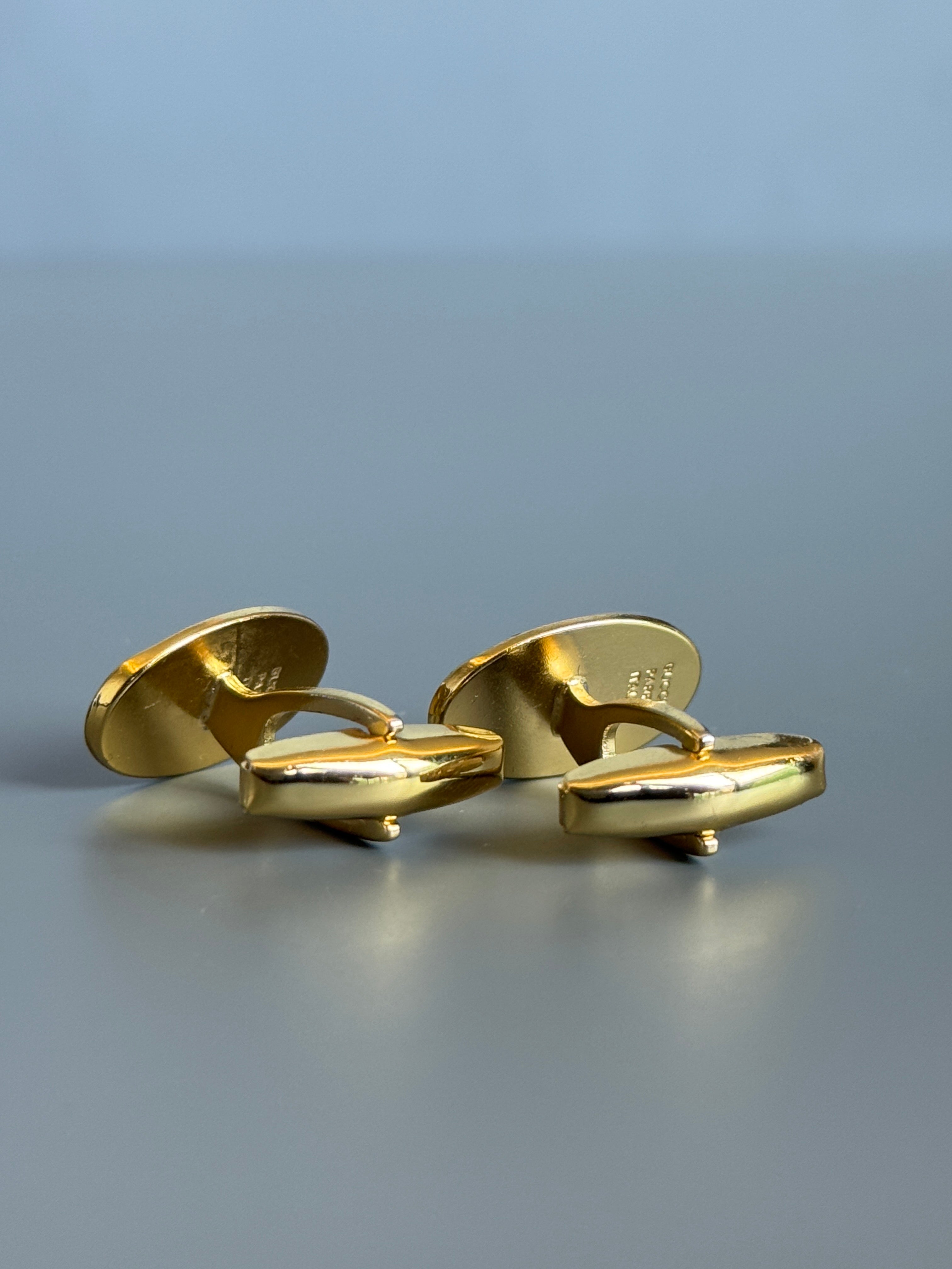Gucci Cufflinks - Gold &amp; Silver Design - Iconic Logo (Vintage / Collectible)