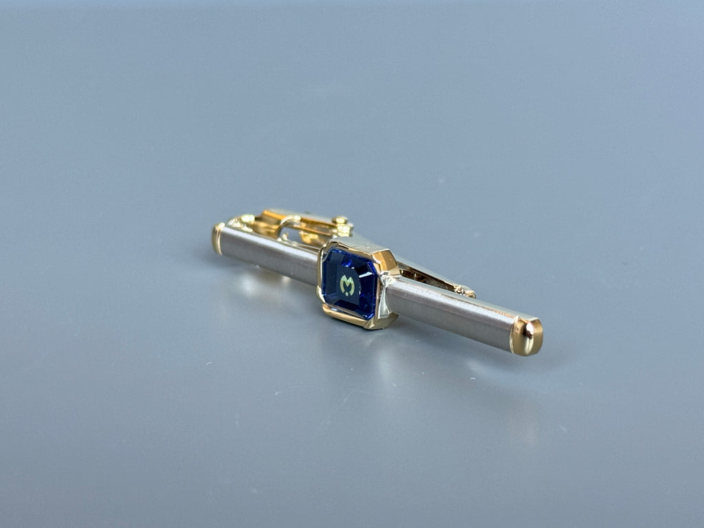 Mila Schön Tie Pin - Gold &amp; Silver Tone, Black Detail (Vintage / Collectible)