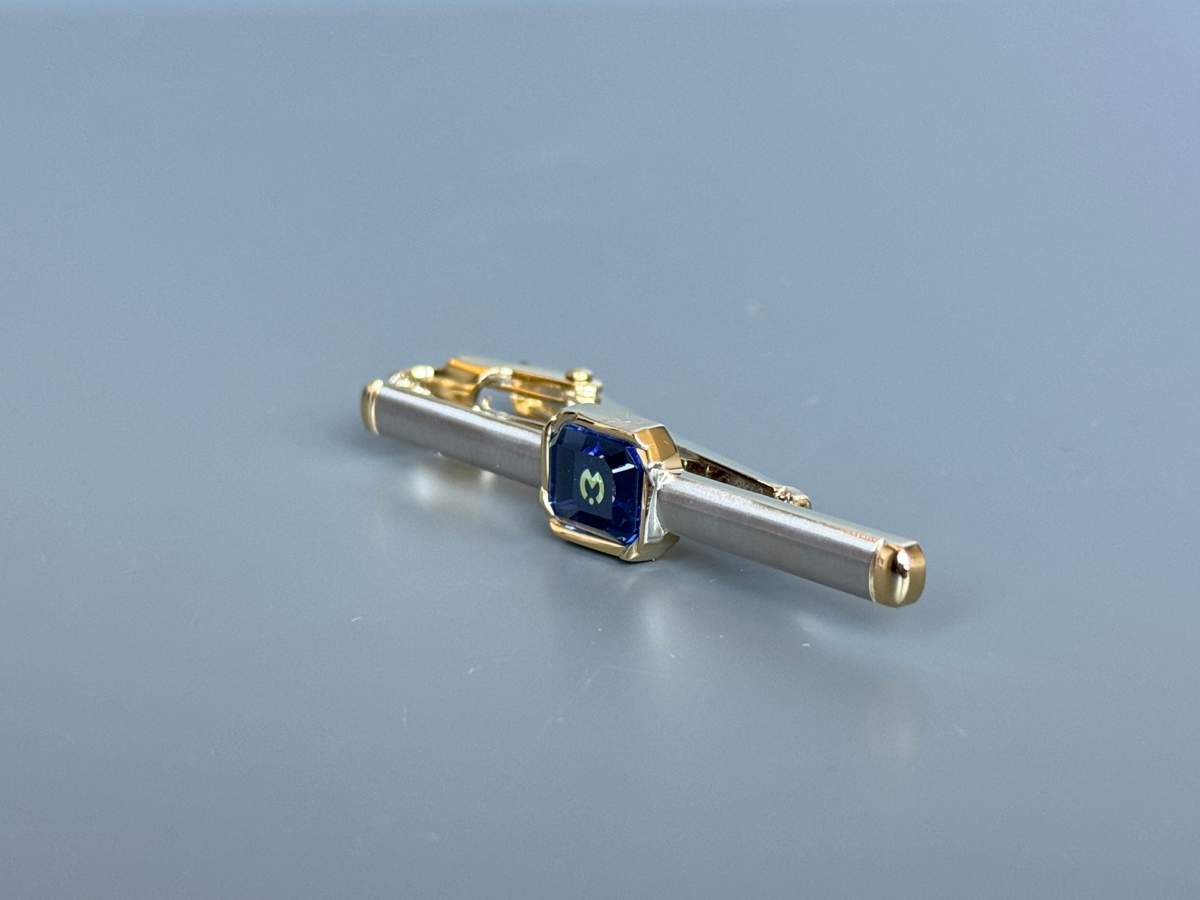 Mila Schön Tie Pin - Gold &amp; Silver Tone, Black Detail (Vintage / Collectible)