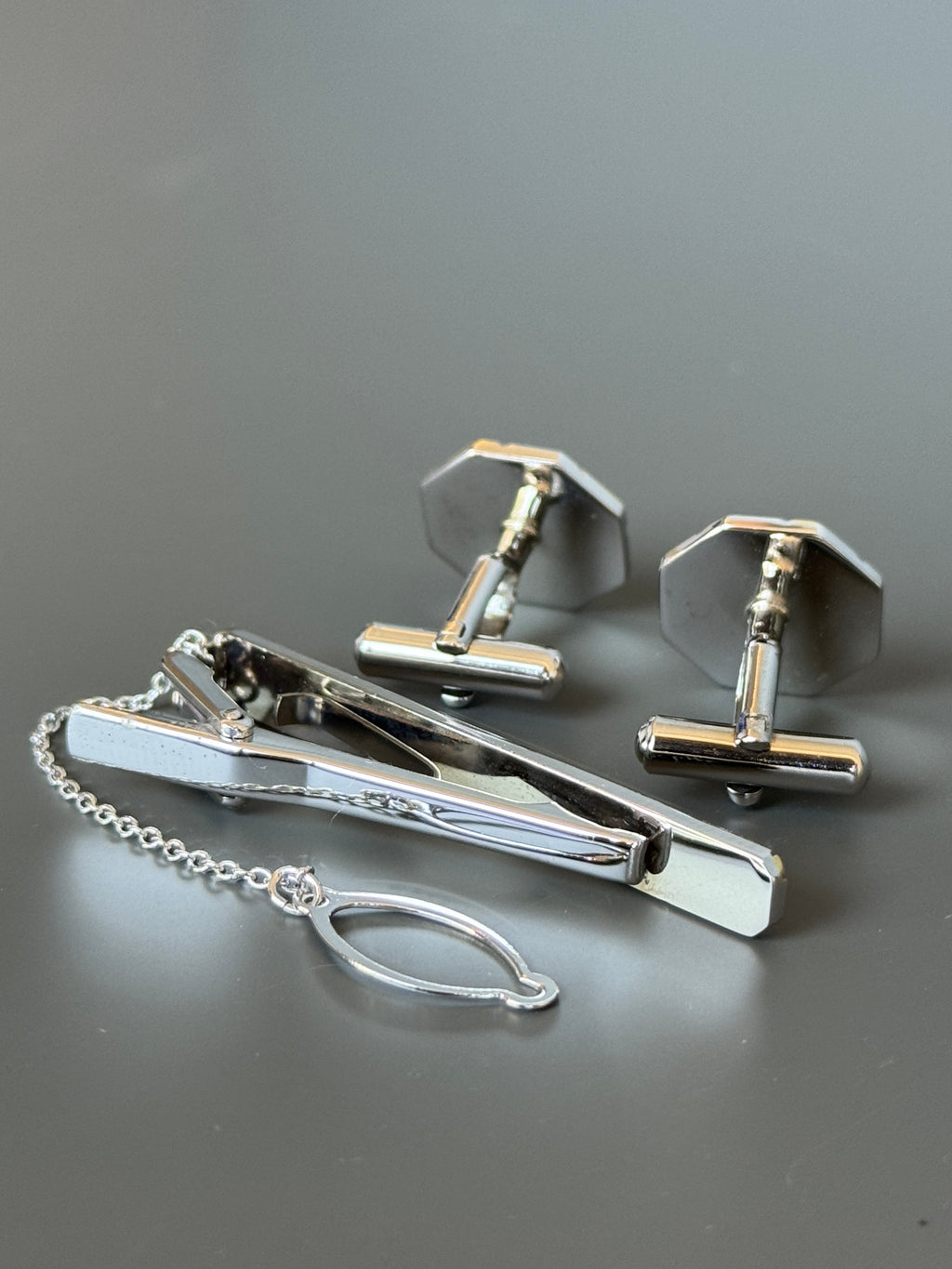 Philippe Model Paris Cufflink &amp; Tie Clip Set - Stylish Men's Accessories