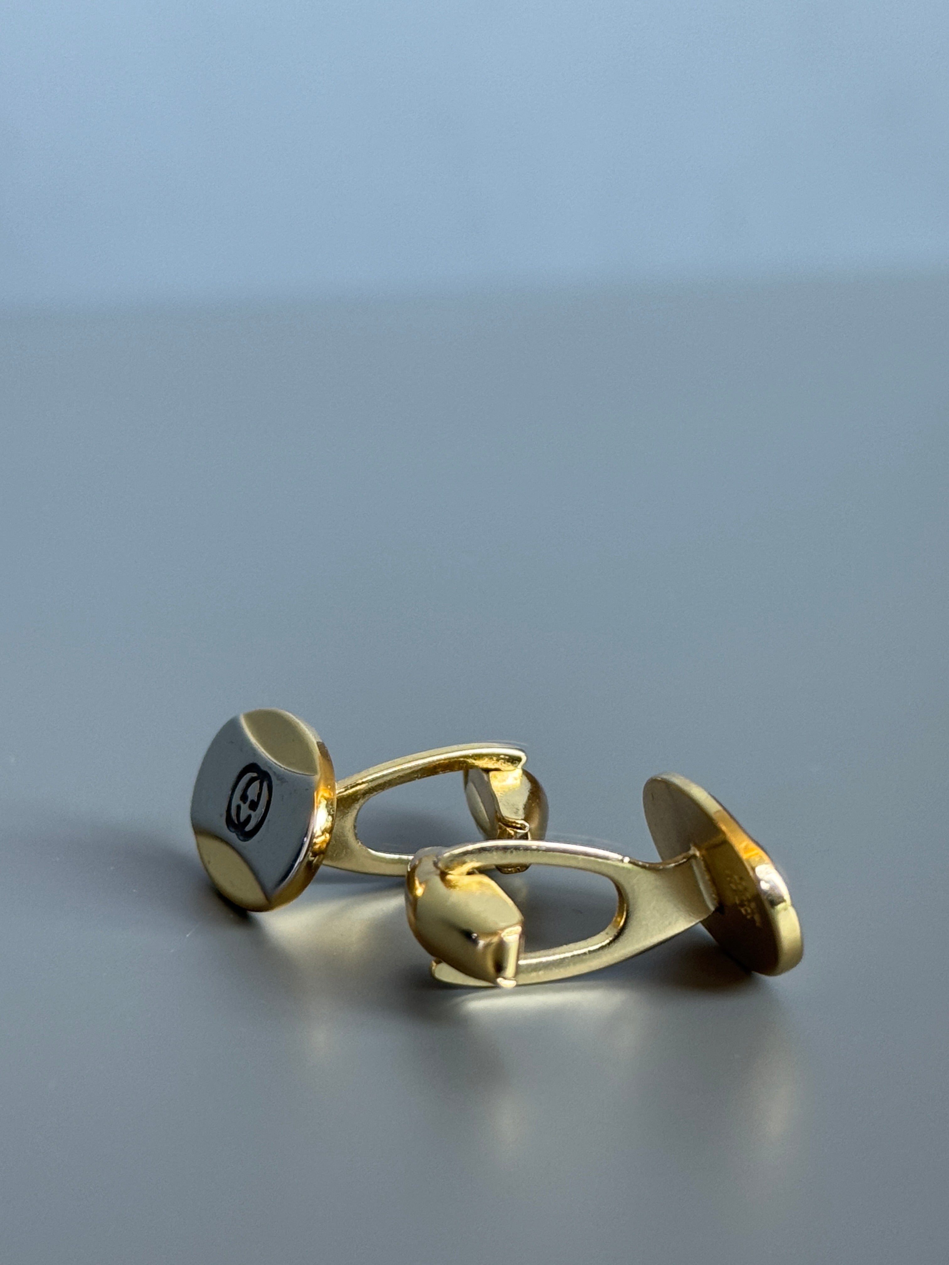 Gucci Cufflinks - Gold &amp; Silver Design - Iconic Logo (Vintage / Collectible)