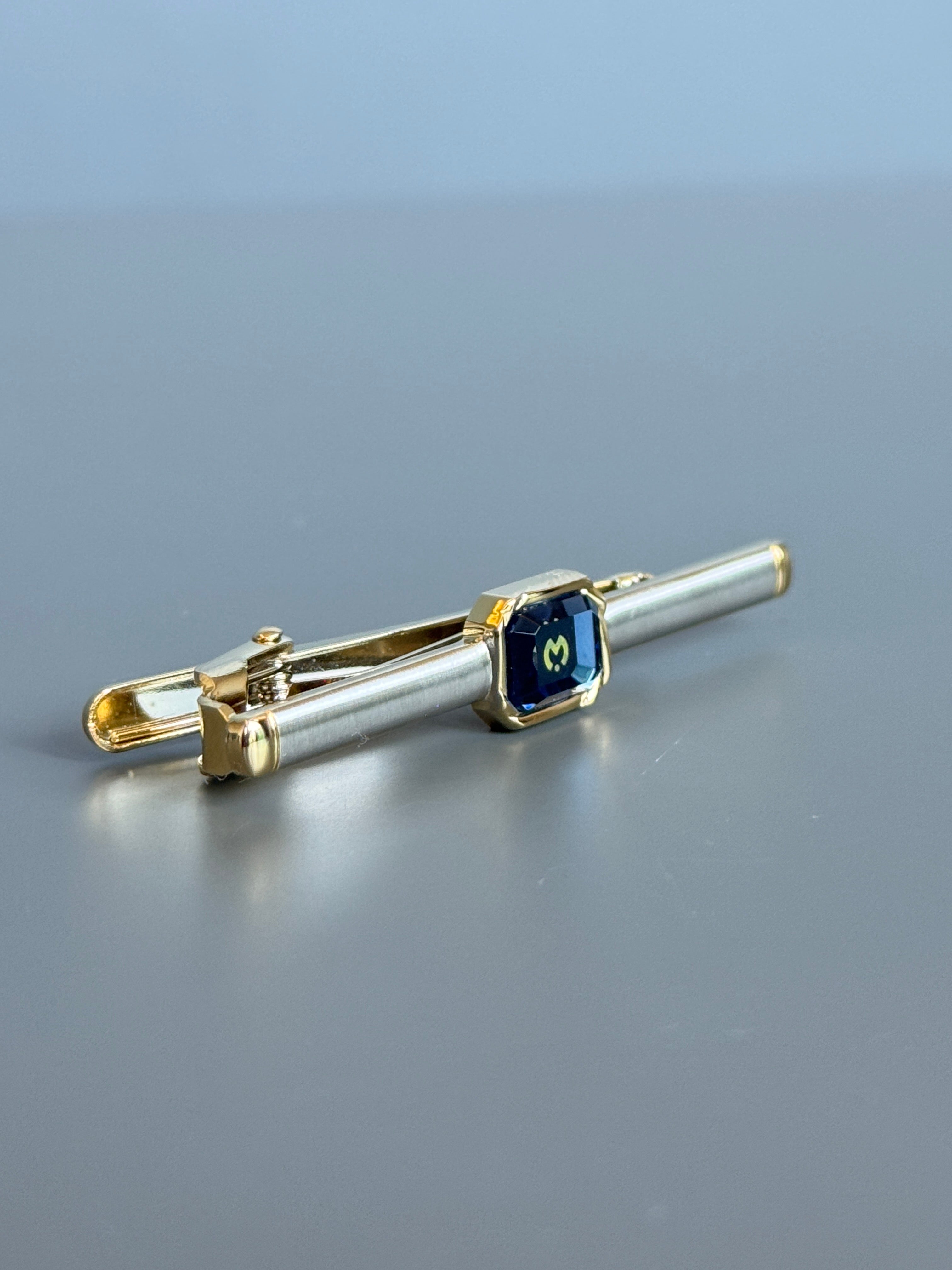Mila Schön Tie Pin - Gold &amp; Silver Tone, Black Detail (Vintage / Collectible)