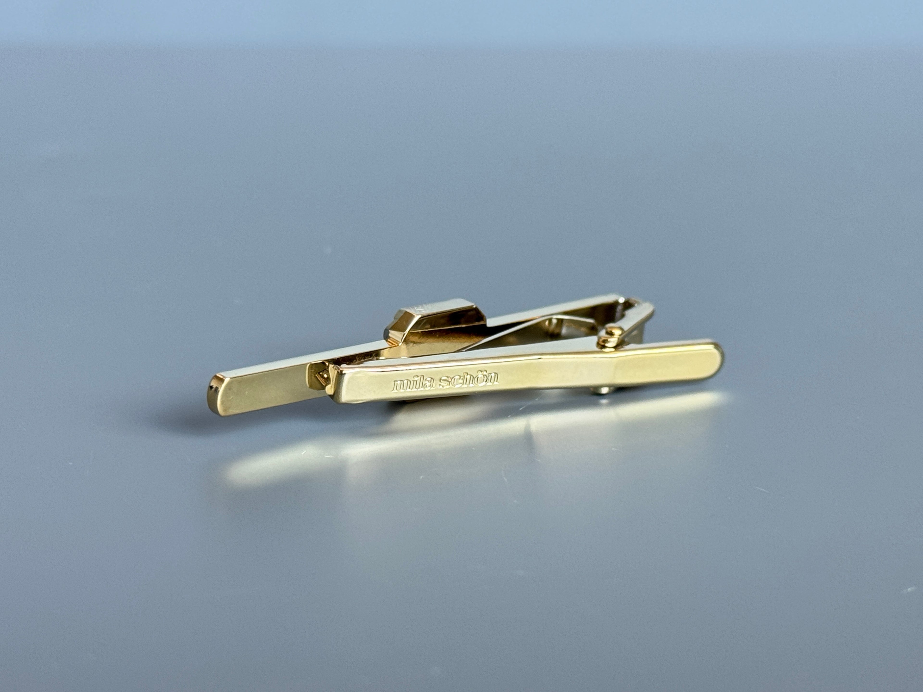 Mila Schön Tie Pin - Gold &amp; Silver Tone, Black Detail (Vintage / Collectible)